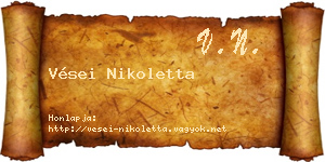 Vései Nikoletta névjegykártya