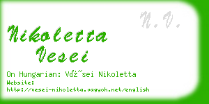 nikoletta vesei business card